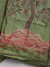 Gota Work Muslin Unstitched Suit Piece With Dupatta